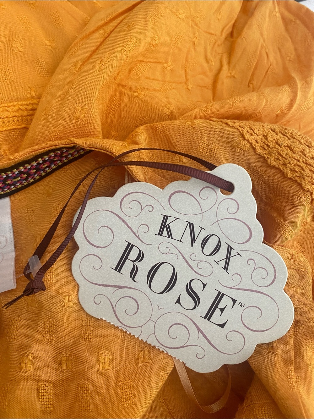NWT Knox Rose Peasant Tiered Blouse Sunshine Yellow Size SMALL - Picture 8 of 10